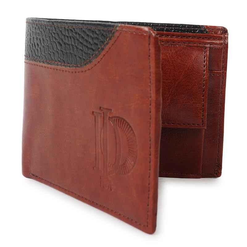 I DOT Leather Brown Slim Men Wallet with Credit & Debit Card Holder, WLT-06