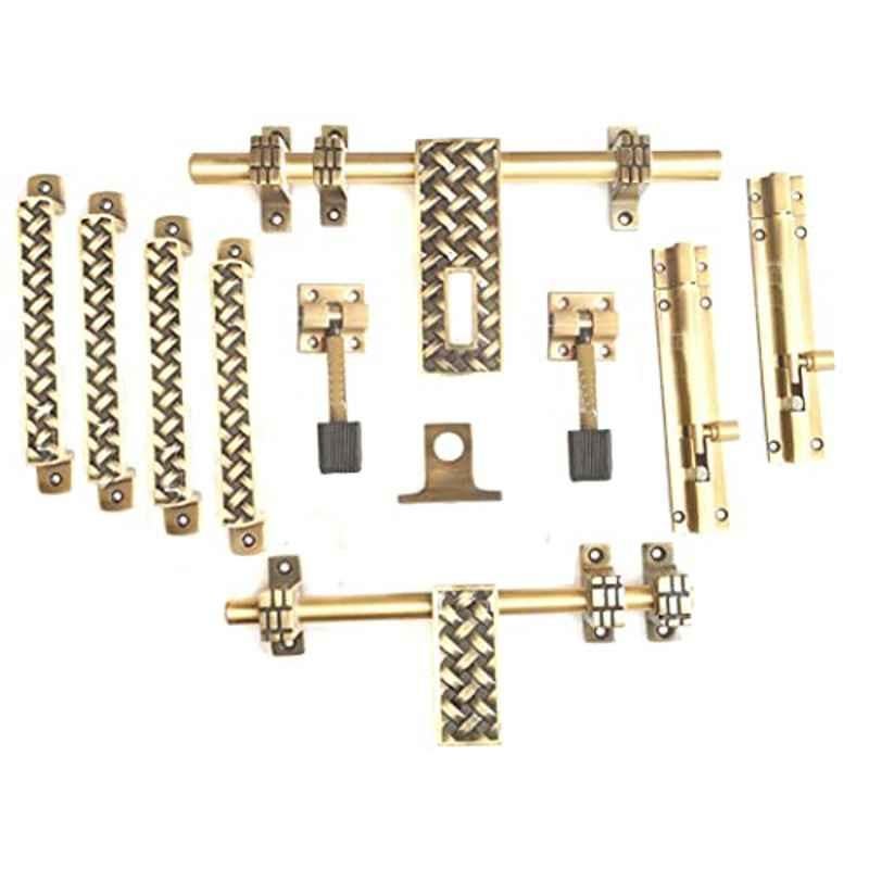 Jovial 10 Pcs Zinc Alloy Antique Brass Double Door Fitting Accessories Kit, DoubleDoor-1023-KT-133
