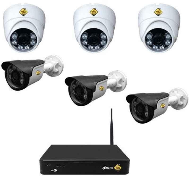 Ozone 2MP AHD 3 Dome & 3 Bullet CCTV Camera Kit Combo with 8 Channel Wi-Fi DVR