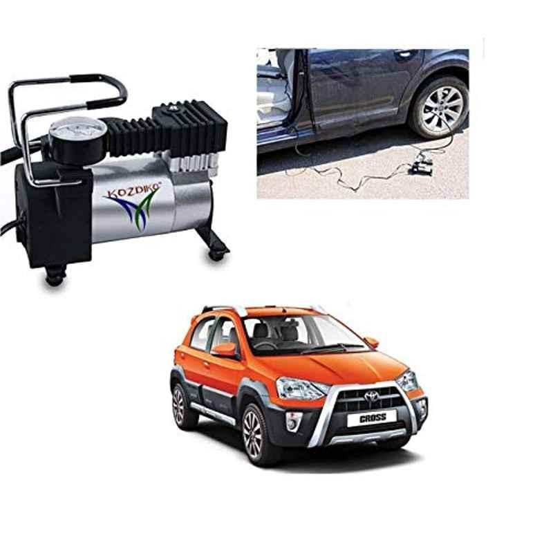 Kozdiko 12V DC Heavy Duty Metal Tyre Inflator for Toyota Etios Cross, Tyre_Inflator_D18