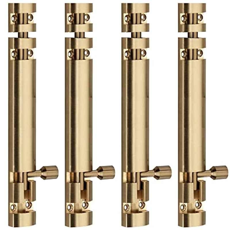 Screwtight Xylo 10 inch Aluminium Gold Finish Tower Bolt, XYLO-GOLD-10IN-4 (Pack of 4)