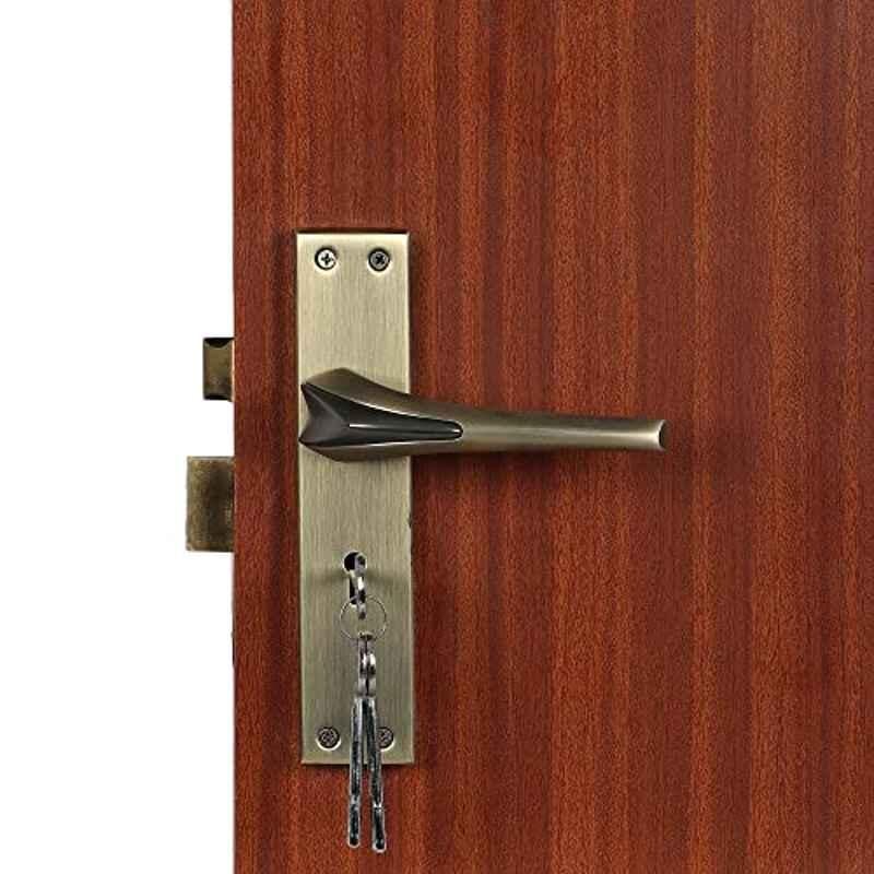 Voltizi 70mm â€ŽZinc â€ŽAntique Finish Mortise Door Long Keyed Lock Set for Main Door Long Keyed, CRZ017