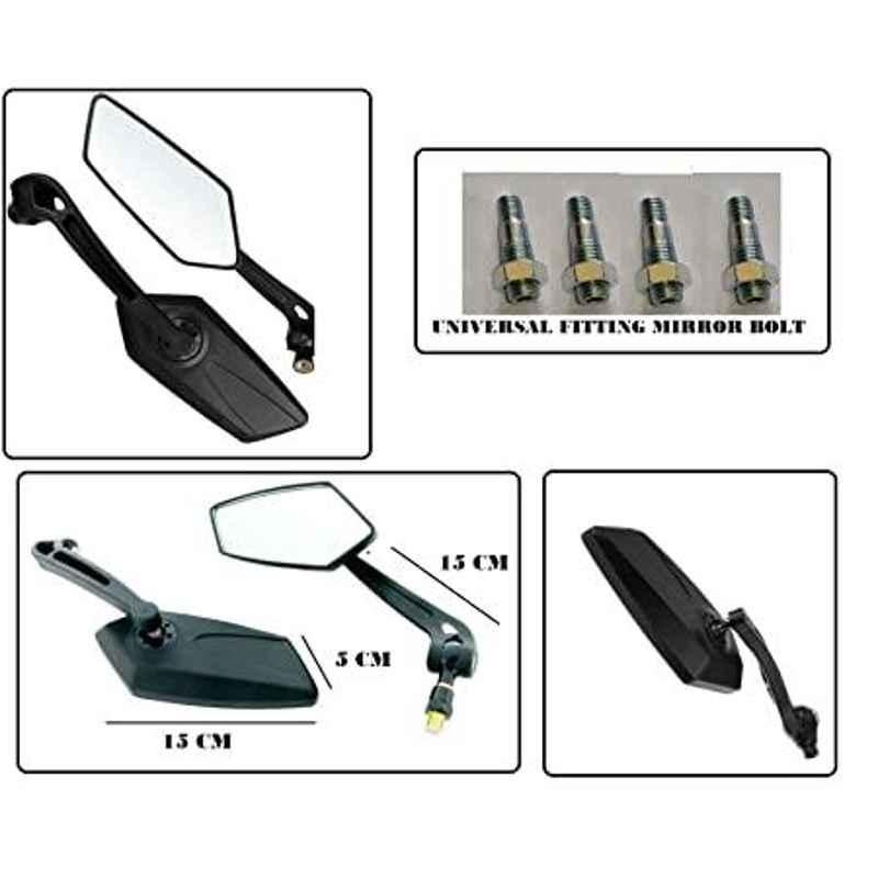AOW Fancy Small 5 Edge Rear View Mirror for Honda Dio (Pack of 2)