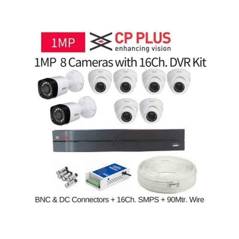 CP Plus 8 Cameras 1MP with 16 Channel DVR Combo Kit