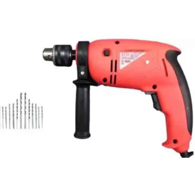 Agni 13mm 2800rpm Red Impact Drill Machine with 13Pcs HSS Bits, A1104