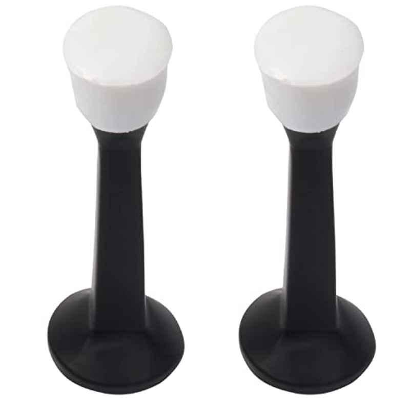 Screwtight 3 inch Zinc Black Powder Coated Finish Skirting Mount Door Stopper for Home, Office & Hotel, â€ŽZ230403BLK-2 (Pack of 2)