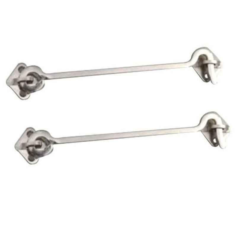 Smart Shophar 4 inch Stainless Steel Silver Square Gate Hook, SHA40GH-SQUA-SL04-P2 (Pack of 2)