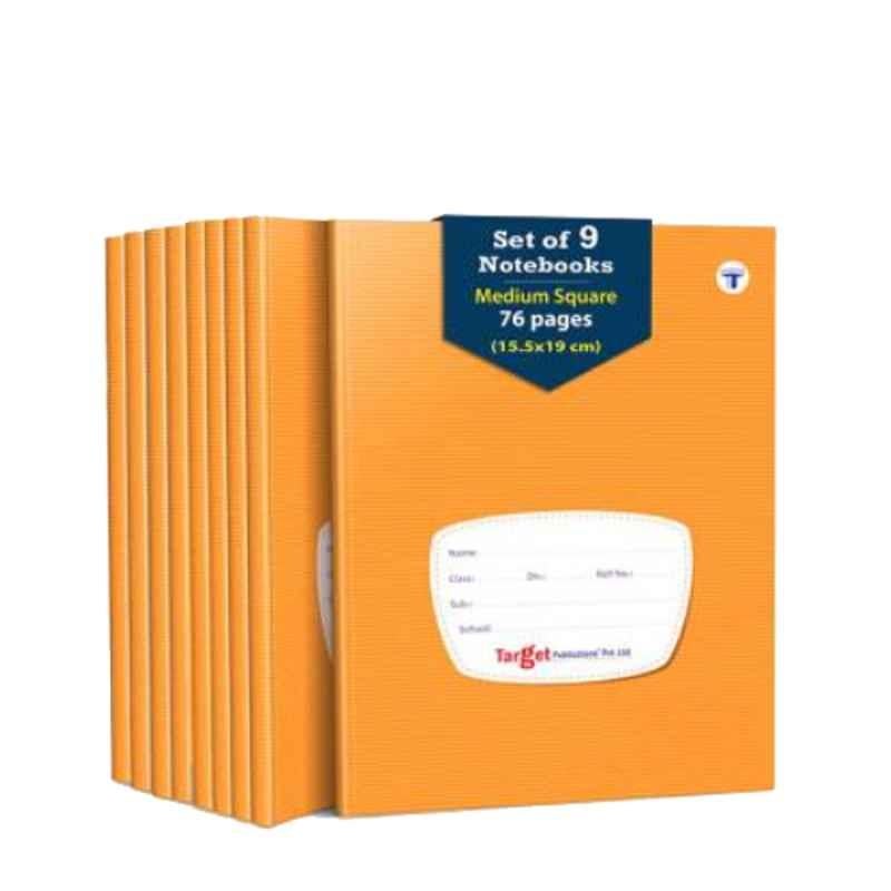 Target Publications Regular 76 Pages Brown xxlarge Square Maths Notebook (Pack of 9)