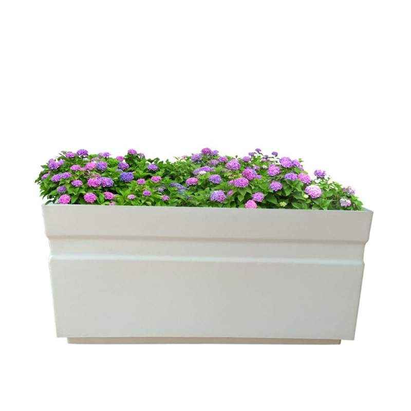 Fox B 11 Inch Rectangular White German Polymer Planter, GT 241111-W