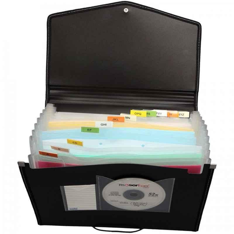 Solo A4 12 Section Assorted Elastic Closure Expanding File, EX801 (Pack of 10)