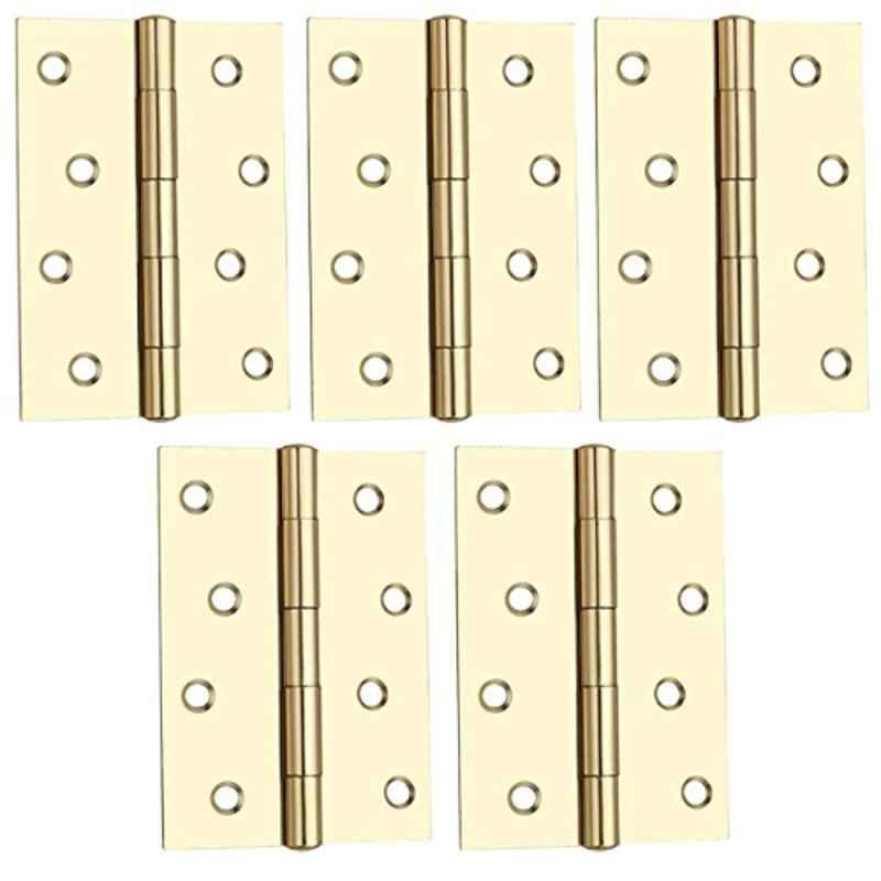 Screwtight S170106EB-5 4 inch Iron Brass Plated Butt Hinge (Pack of 5)
