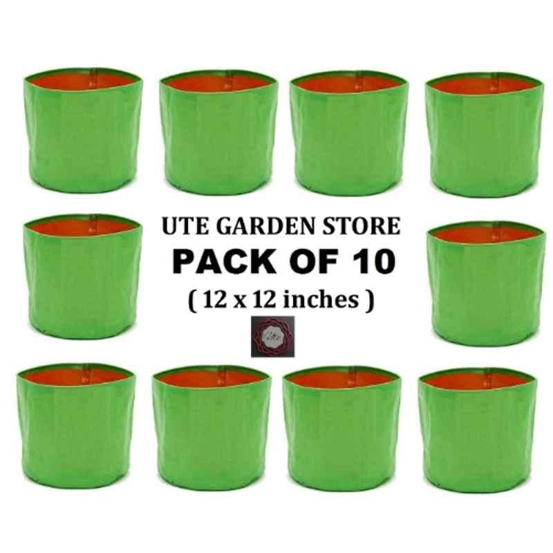 UTE 12x12 inch 250 GSM HDPE Grow Bag for Plants, UTE2004 (Pack of 10)