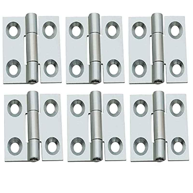 Screwtight 1 inch Iron Zinc Finish Small Cabinet Butt Hinge, â€ŽS170101BZP-6 (Pack of 6)