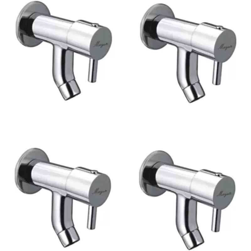 Mayur Ocich Flaro 4 Pcs Brass Wall Mount Long Body Bib Cock Set for Foam Flow Water with Wall Flange