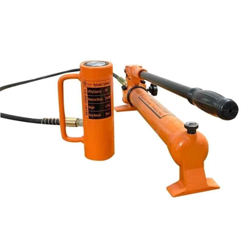 Voltz VZ-RSC-10150 10 Ton 350mm Alloy Steel Hydraulic Jack with VZ-CP-700 Single Acting Hydraulic Hand Pump
