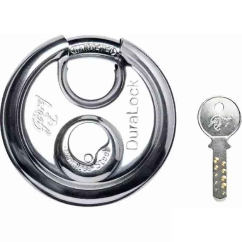 Godrej Duralock 90mm Brass & Steel Satin Nickel Plated Finish Padlock with 3 Keys