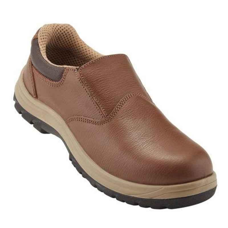 Neosafe Centaur A2021 Fibre Toe Low Ankle Brown Executive Work Safety Shoes, Size: 5