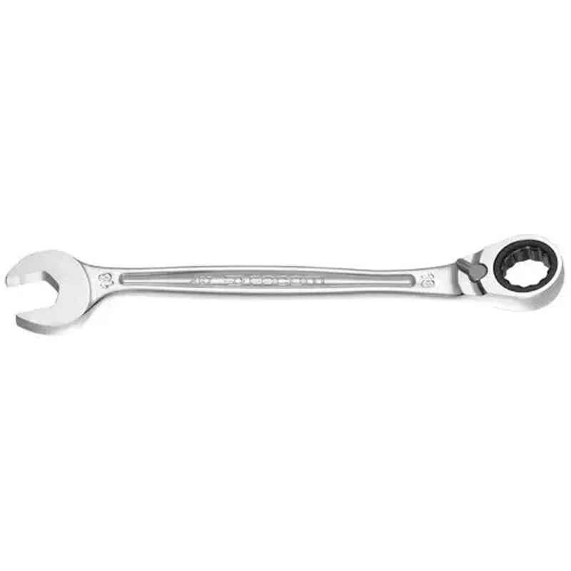 Facom 10mm Satin Chrome Metric Ratchet Combination Wrench with PP Card, 467B.10PB