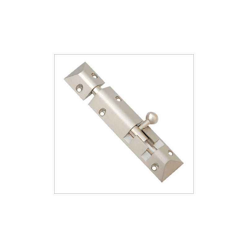 Smart Shophar 6 Inch Brass Silver Pyramid Tower Bolt, 54667-BPTB-SS06