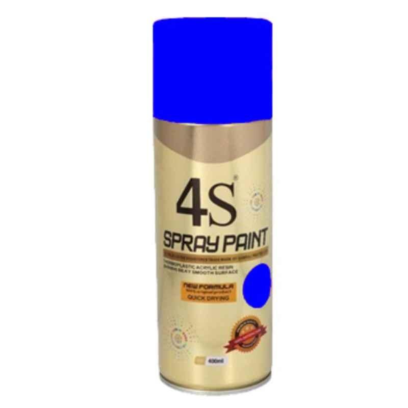 4S 400ml Blue Aerosol Acrylic Spray Paint, 4S413 (Pack of 24)
