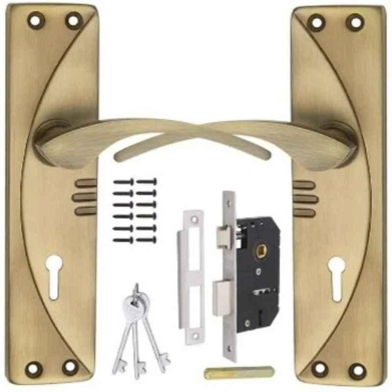MSP M-1704 Eco 7 inch Iron Antique Finish Mortice Door Handle Lock Set with 3 Keys, M-1704ANE7