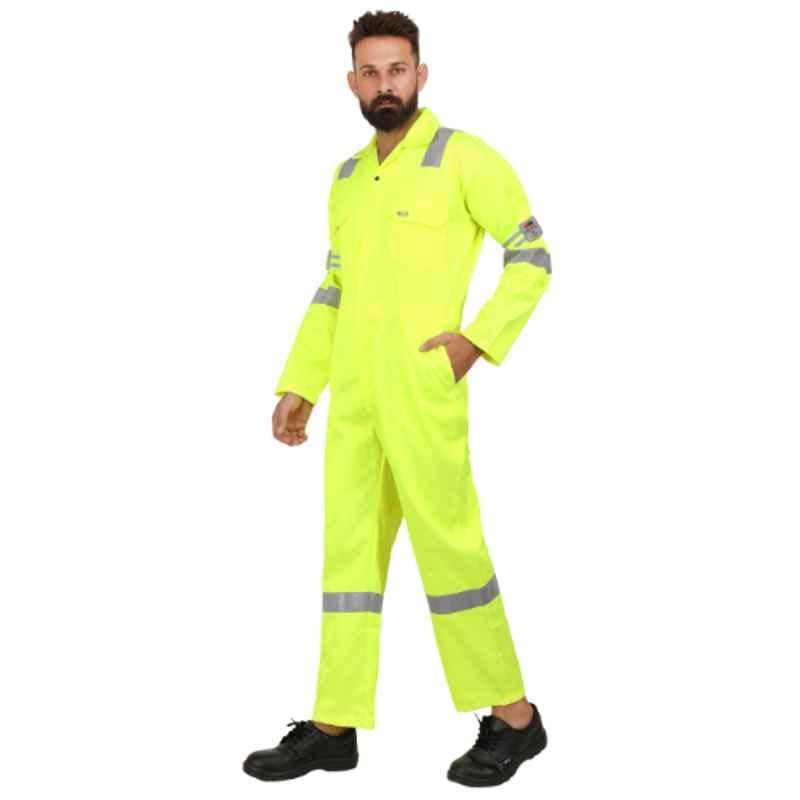 Club Twenty One Workwear Himalaya Yellow Poly Cotton Safety Coverall with Reflective Tape, 2013, Size: XL (Pack of 3)