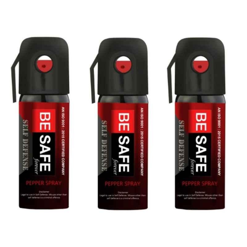 Besafe Forever 60ml Black Max Protection Self Defense Pepper Spray, BE-BPS-301 (Pack of 3)