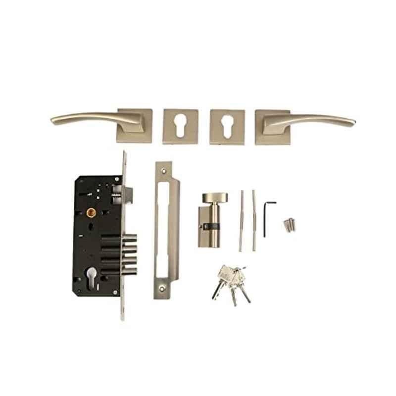Voltizi 70mm â€ŽZinc â€ŽSatin Finish Rose Mortise Door Lock Set for Main Door, CRZ023