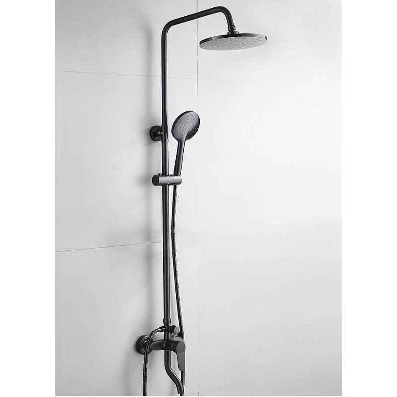 ZeeCry Luxury 3 in-1 Black Matt Stainless Steel Wall Mixer with Single Lever Shower Panel