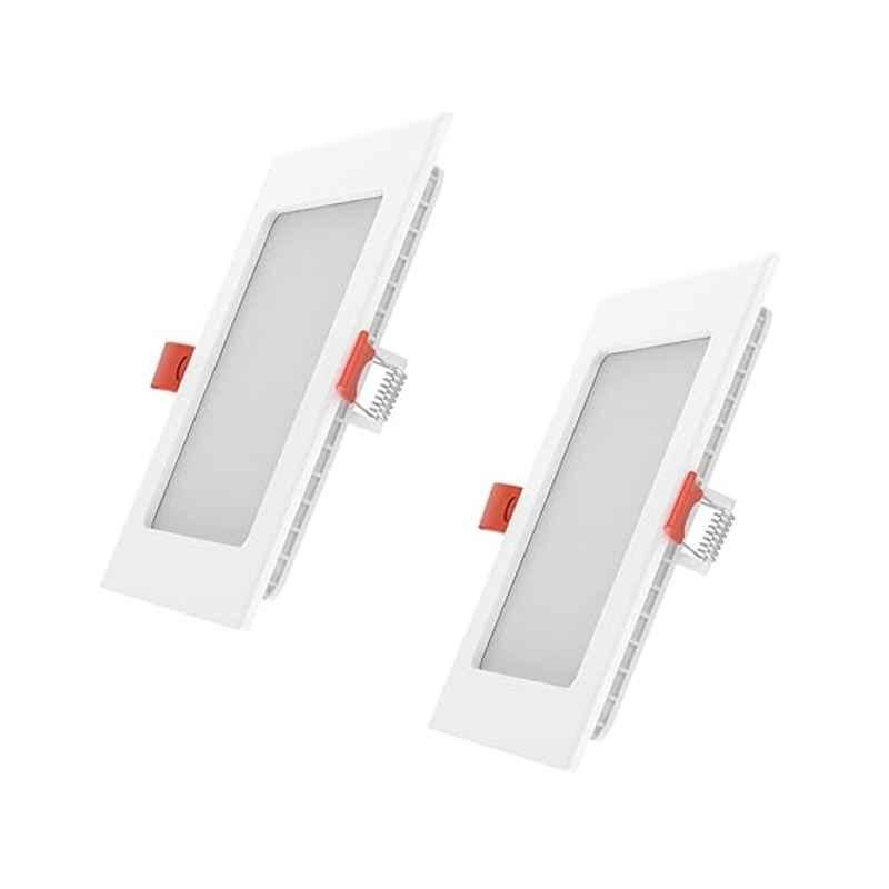Fybros Faro 3W Polycarbonate Natural White Square LED Panel Light, FLS5076B (Pack of 2)