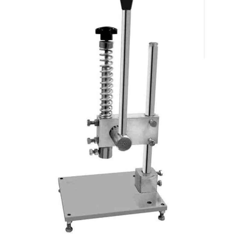 HS Silver Stainless Steel Mini Toggle Action Hand Press Machine with Cap Fitting