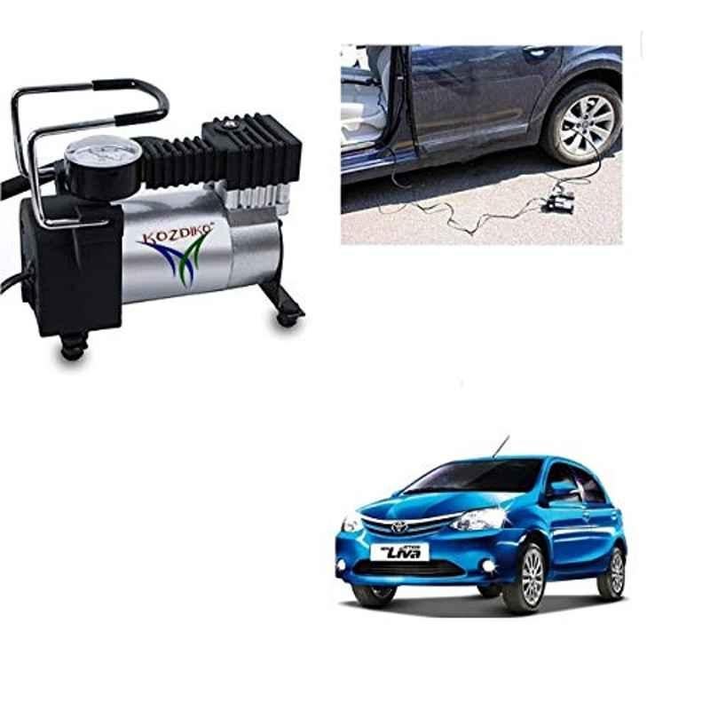 Kozdiko 12V DC Heavy Duty Metal Tyre Inflator for Toyota Etios Liva, Tyre_Inflator_D22