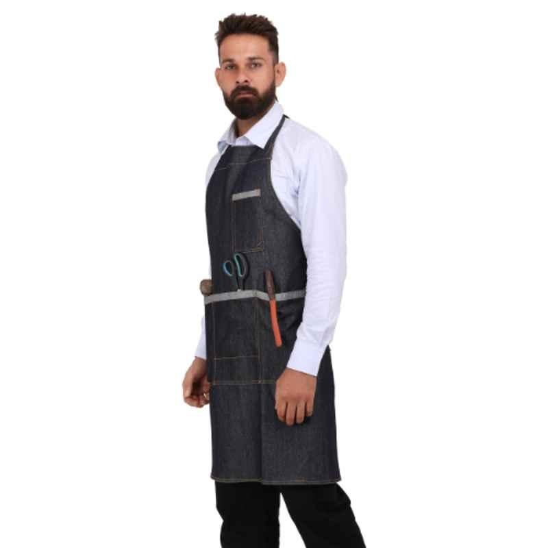 Club Twenty One Workwear Cotton Denim Blue Safety Apron, 4017, Size: L (Pack of 3)
