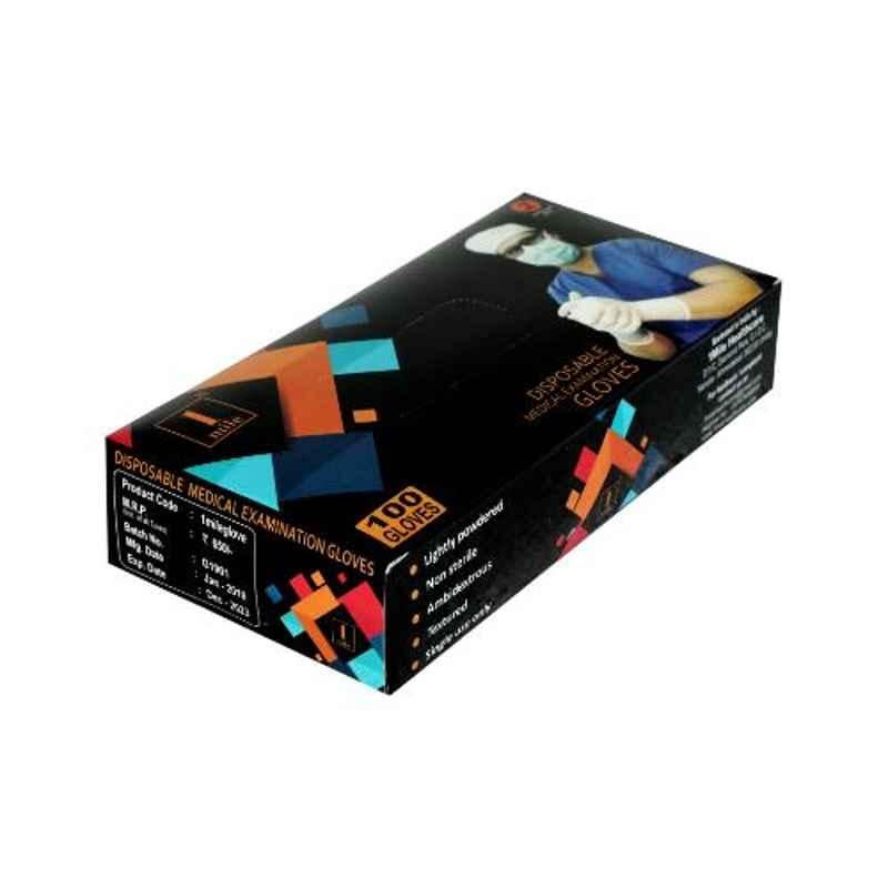 1Mile Extra Small Fully Textured Lightly Powdered Examination Gloves (Pack of 100)