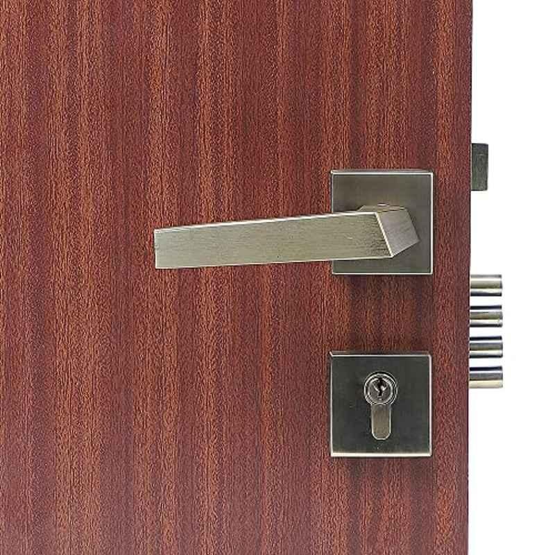 Homexpert Rose Sana 60mm Stainless Steel Antique Brass Finish Cylindrical Plate One Side Key Mortise Door Lock Set