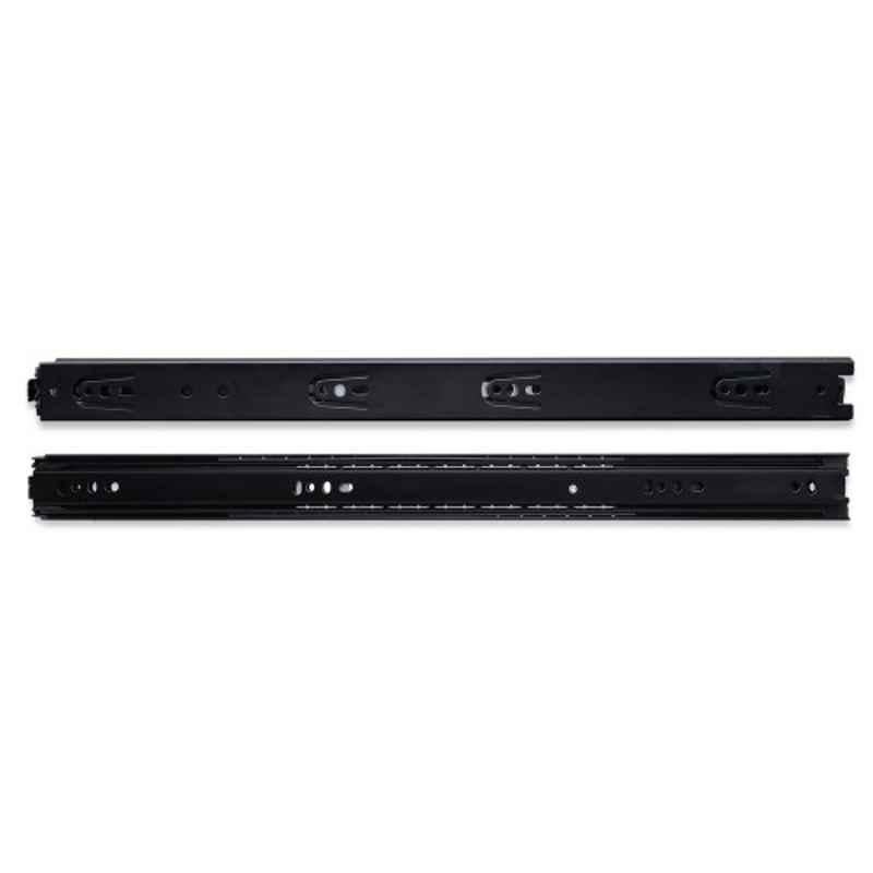 Hettich KA5632 2 Pcs 650mm Black Coated Telescopic Channel Drawer Runner Set, 44907