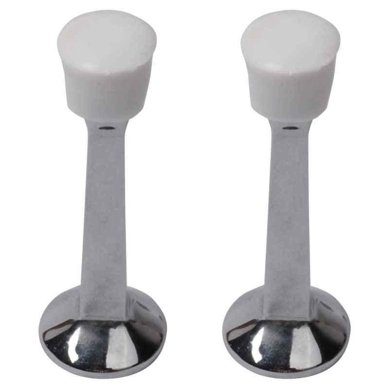 Screwtight 3 inch â€ŽZinc â€ŽSatin Nickel Finish Skirting Mount Door Stopper, Z230403SN-2 (Pack of 2)