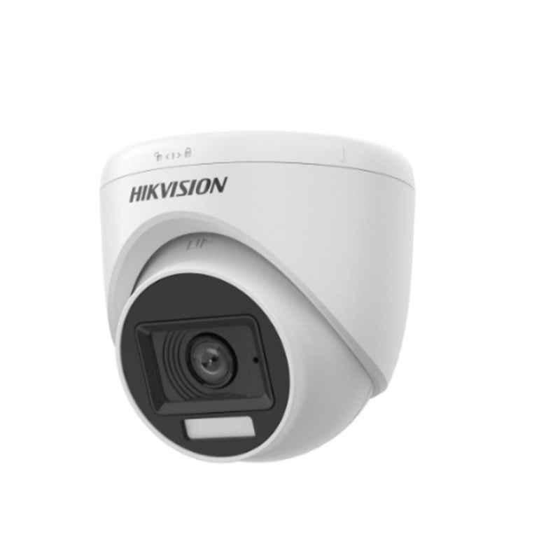Hikvision 2MP 1080p Plastic Smart Hybrid Light Audio Fixed Turret CCTV Camera, DS-2CE76D0T-LPFS