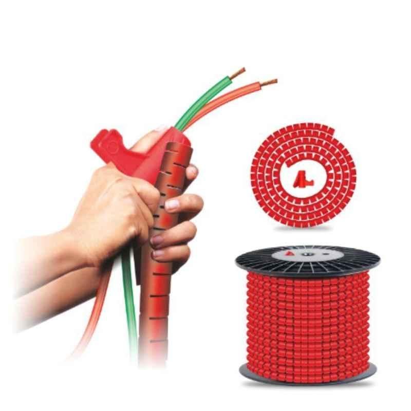 Noveau Safe-T-1ST 16mm 10m Virgin HDPE Red Cable Zipper, NSFZ16RD0010