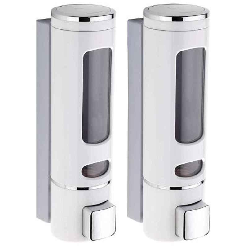 Drizzle Capsule 2 Pcs Plastic White Liquid Soap Dispenser Set, ACAPSULEDISPWHITE2