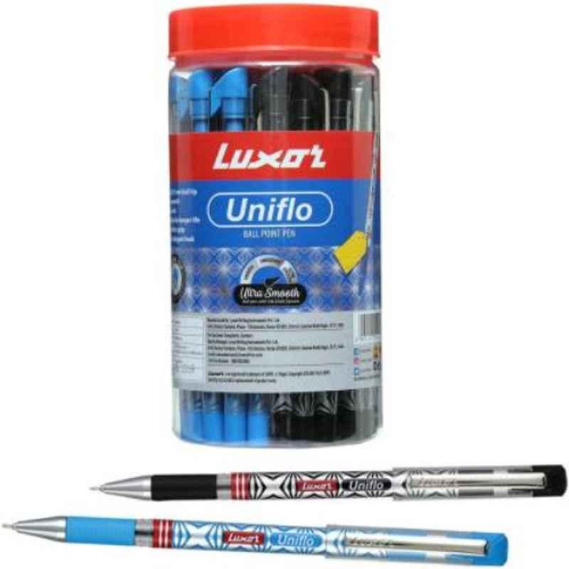 Luxor Uniflow Black Plastic Ball Point Pen, 1871 (Pack of 1000)