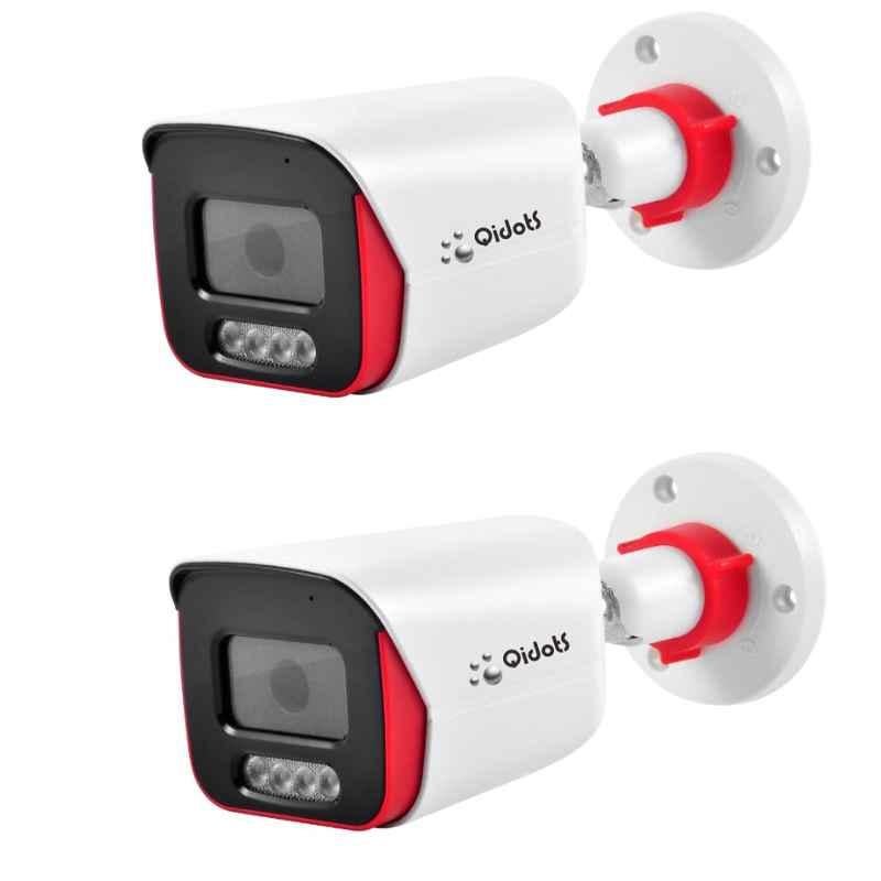 Qidots Phoenix Pro 8MP 2.8mm 3840x2160p Outdoor IP Bullet Camera with 3 Year Warranty, (Pack of 2), NVR Enabled