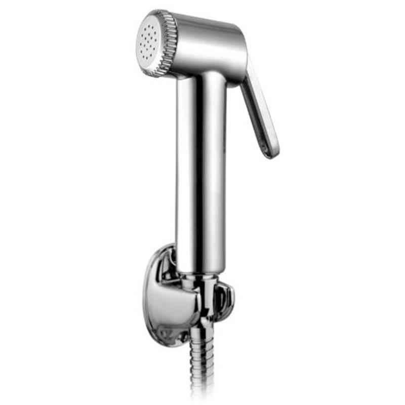 Drizzle AquaBold Plastic Chrome Finish Silver Health Faucet with 1m Flexible Tube & Wall Hook, AHFJAQUARSET