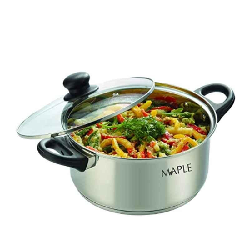 Maple Buckingham 5L Stainless Steel Silver Induction Friendly Cook & Serve Pot, 72SS042