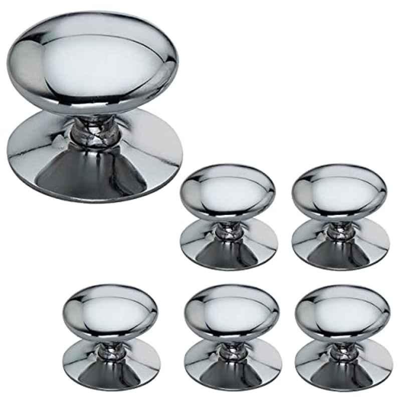 Screwtight 1.1 inch Zinc Chrome Finish Victorian Cupboard & Door Knobs, Z070203CP-6 (Pack of 6)