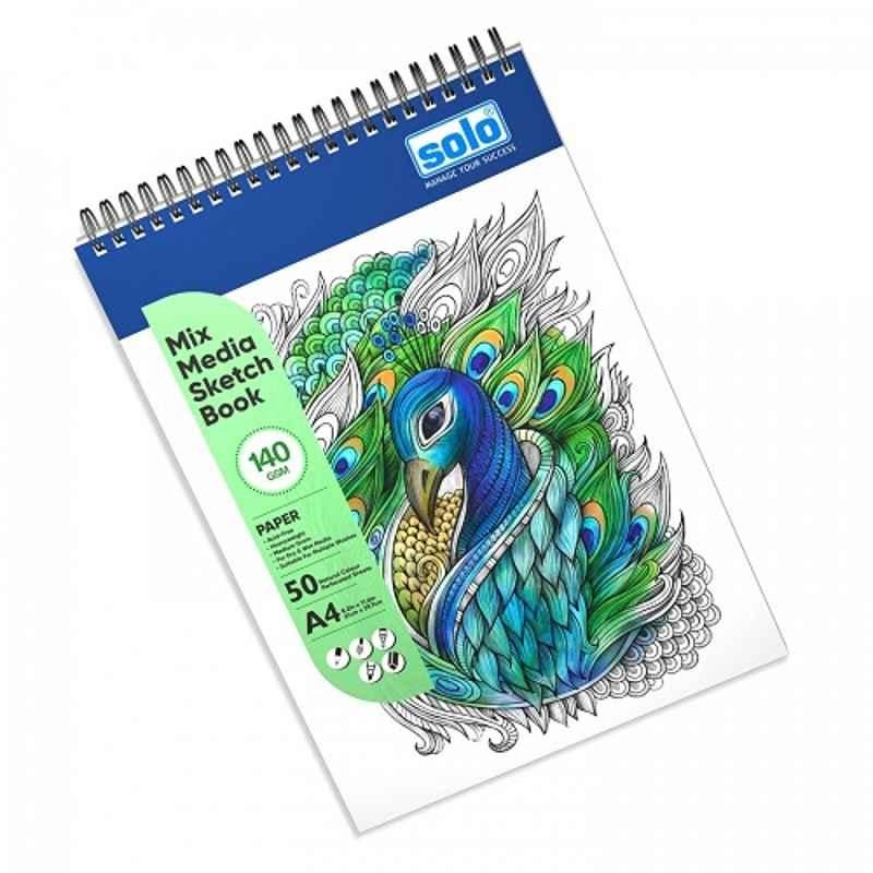 Solo A4 Mixed Media Portrait Sketchbook, SBA4PD2 (Pack of 20)
