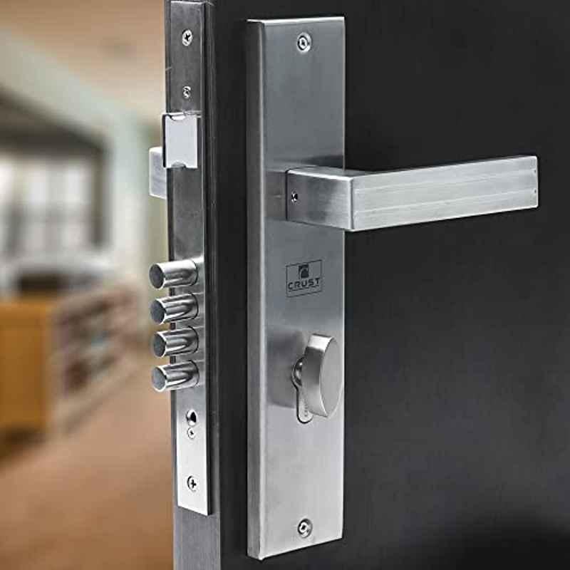 Voltizi Altroz 10 inch Stainless Steel Matt Finish Cylindrical Plate Mortise Door Lock Set with 3 Keys