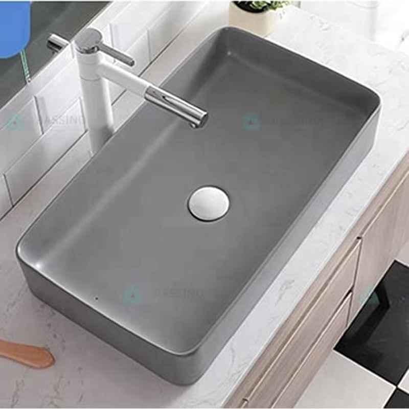 Bassino Art 35x60x11cm Ceramic Grey Wash Basin, BTT_1049