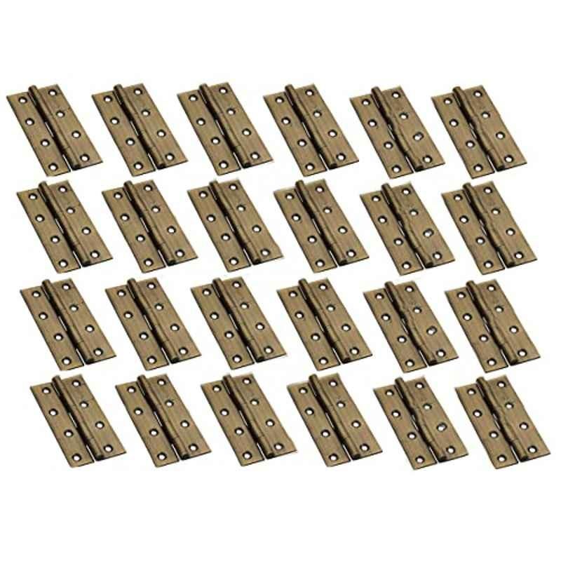 Jovial Lacier 3 inch 14G Stainless Steel Antique Brass Door & Window Butt Hinges (Pack of 24)