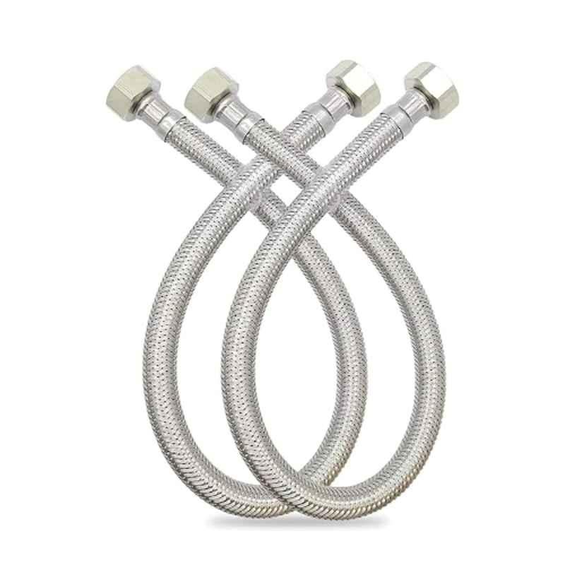 Riya 12 inch Stainless Steel 304 Heavy Connection Hose Pipe for Geyser & Wash Basin (Pack of 6)